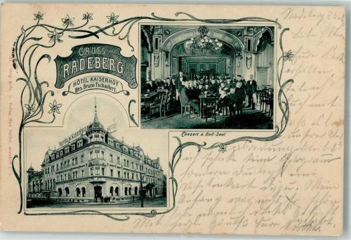 Radeberg 1901 Hotel Kaiserhof Konzert- und Ballsaal