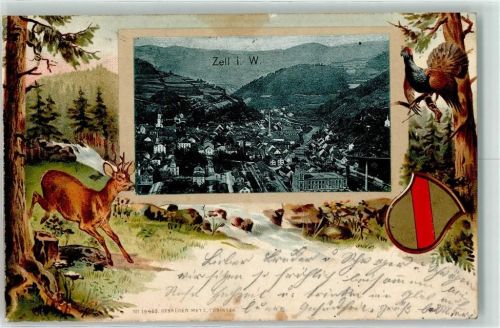 Zell 1905 Rehbock Auerhahn Wappen