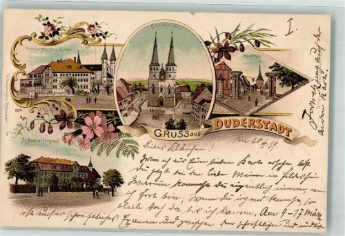 Duderstadt 1899 Ursulinerkloster St. Martini-Hospital St Ciriakus Kirche