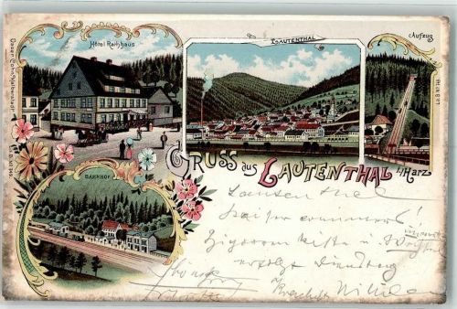 Lautenthal 1899 Hotel Rathaus Aufzug Bahnhof