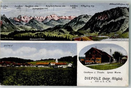 Diepolz Alpenpanorama Gasthaus zur Traube Atelier Eugen Felle-Isny