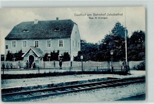 Jacobsthal Bahnhof 1917 Gasthaus am Bahnhof W. Krengel