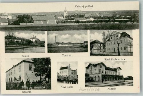 Hostivice Schloss Kaserne Fabrik Bahnhof