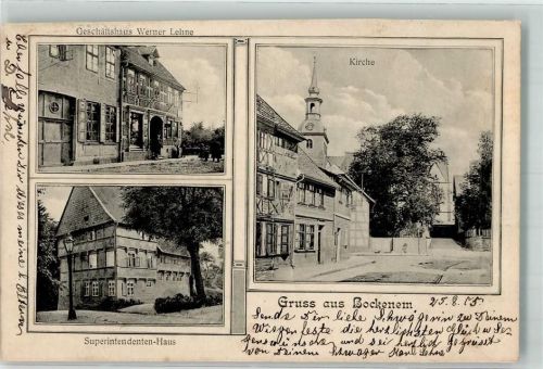 Bockenem 1905 Geschäftshaus Lehne Kirche Superintenten-Haus