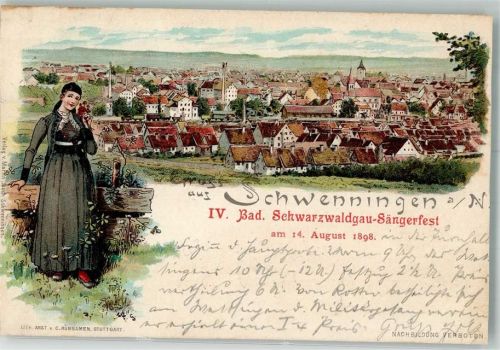Schwenningen 1898 IV. Bad. Schwarzwaldgau-Sängerfest 1898 Tracht beschnitten