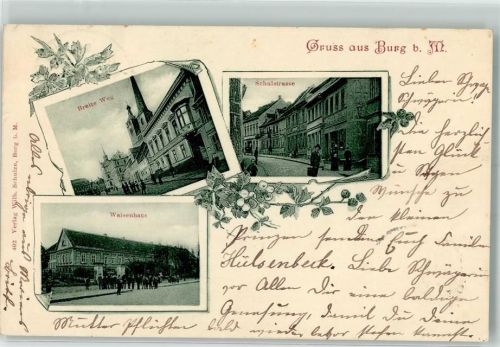Burg 1900 Breite Weg Waisenhaus Schulstraße