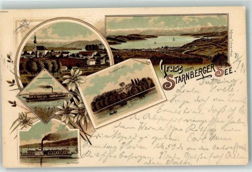 Starnberg 1897 Wittelsbach Luipold Roseninsel Starnberger See Ottmar Zieher