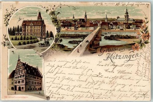Kitzingen 1899 von Deuster`sches Schlösschen Rathaus