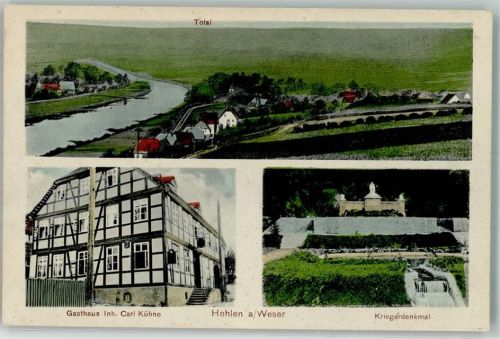 Hehlen Gasthaus Kühne Fachwerk Kriegerdenkmal Weser