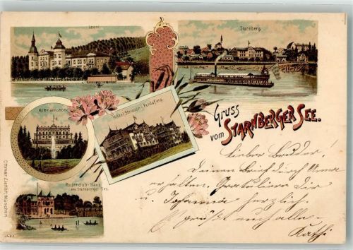 Starnberg 1898 Starnberger See Ruderklub-Haus Hotel Strauch Rottmannshöhe Leoni Edelweiß