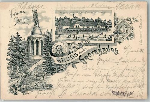 Detmold 1899 Vorläufer Grotenburg Gasthaus zum Hermannsdenkmal Hermannsdenkmal Portrait Ew. Bandel