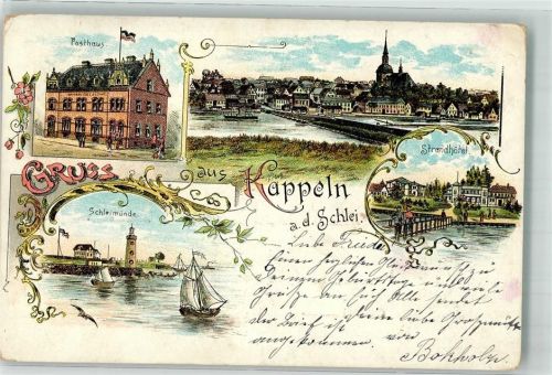 Kappeln 1902 Posthaus Schleimünde Leuchtturm Strandhotel