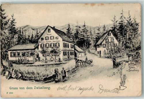 Zwieselberg 1910 Gasthaus Pension zum Auerhahn sign. Grugg von Zwiselberg