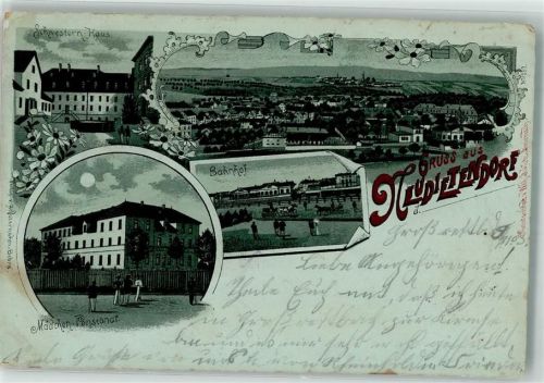 Neudietendorf 1903 Mädchen-Pensionat Bahnhof Schwesternhaus Mondschein