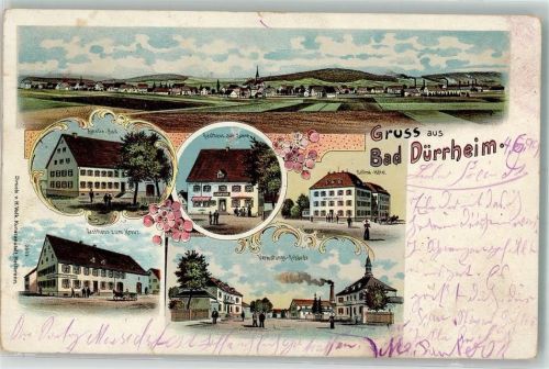 Pleinfeld 1899 Amalie-Bad Gasthaus zum Kreuz Saline-Hotel Verwaltungs-Gebäude