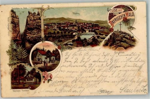 Kötzing 1898 Hoherbogen Dienststelle Rauchröhren Gasthaus Schareben Kreuzfelsen Gipfelkreuz