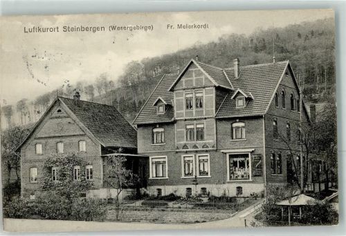 31737 W3262 Steinbergen , Wesergeb 1913 - Fr. Meierkordt Geschäft Emailleschild
