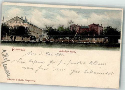 39175 O3104 Gommern 1901 - Am Bahnof Bahnpost Magdeburg -Leipzig Zg. 410