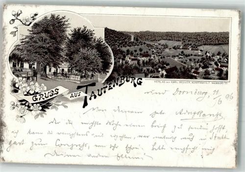 Tautenburg 1896 Verläufer Druck 1890 - 95 Gasthaus