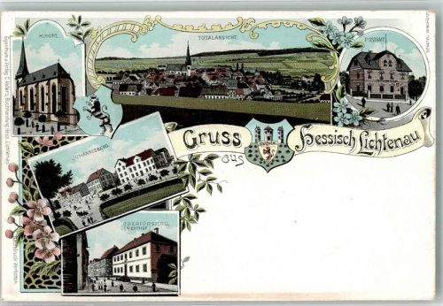 Hessisch Lichtenau Johannisberg Postat Oberförsterei Kirche Wappen