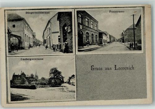 Lövenich 1919 Bürgermeisteramt Poststraße Gasbergerstraße
