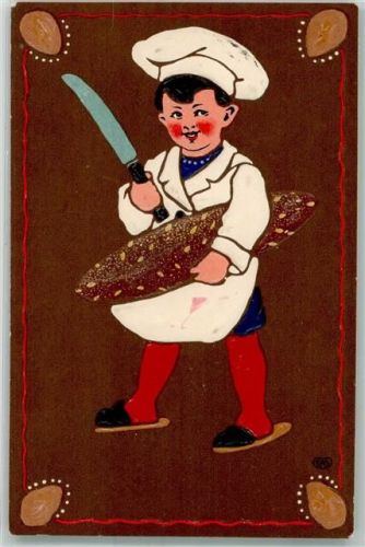 Bäcker Messer Mandelkuchen Lebkuchen 1917 Prägedruck
