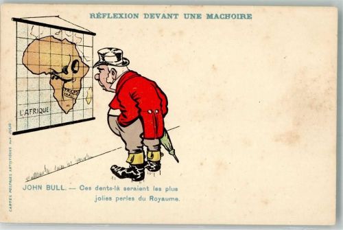 1900 John Bull Landkarte Afrika Totenkopf Karikatur
