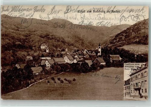 Sulzburg Bahnpost Frankfurt Basel Zug 940 28.5. Gasthaus zum Hirschen