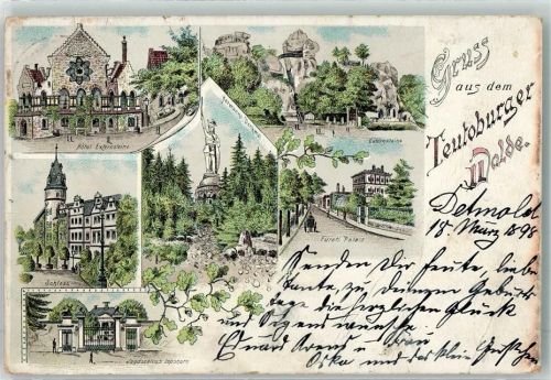 Detmold 1898 Hotel Externsteine Hermanns Denkmal Externsteine Fürstl. Palais Schloss Jagdschloss Lopshorn Teutoburger Wald