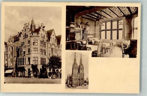 Köln Altstadt-Nord 103 Kölner Dom Gasthaus Lindlau Speiseraum Klavier Kachelofen