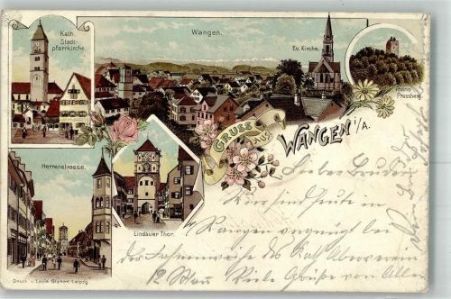 Wangen Lindauer Tor Herrenstraße Kath. Pfarrkirche Ruine Prassberg Ev. Kirche