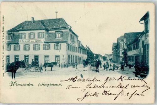 Winnenden 1899 Hauptstraße Gasthaus zur Krone