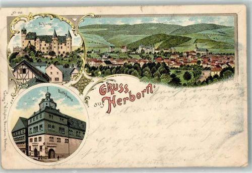 Herborn 1898 Schloss Rathaus