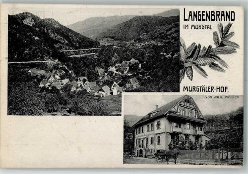 Langenbrand 1924 Gasthaus Murgtäler Hof Tannenzapfen