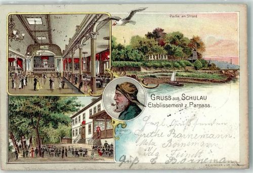 Schulau 1901 Gasthaus Etablissement z. Parnass Seemann