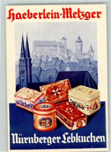 W8500 Nürnberg Haeberlein Metzger Werbung AK Lebkuchen
