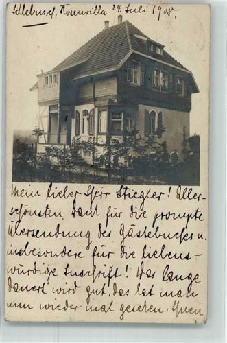Schlebusch 1908 Villa Ort handschriftlich
