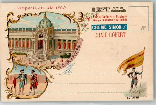 Madrid 1900 Ausstellung Paris 1900 Tracht Porche du Petit Palais Werbung Mackenstein