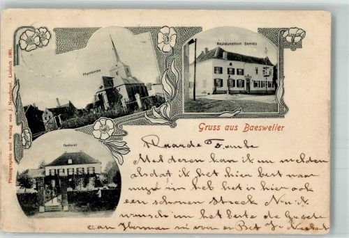Baesweiler 1902 Pfarrkirche Pastorat Gasthaus Derichs