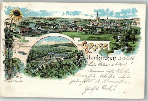 Altenkirchen 1906 Lithographie Kloster Marienstatt