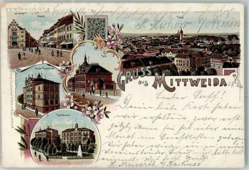 Mittweida 1900 Markt Post Elektr. Praktikum Technikum