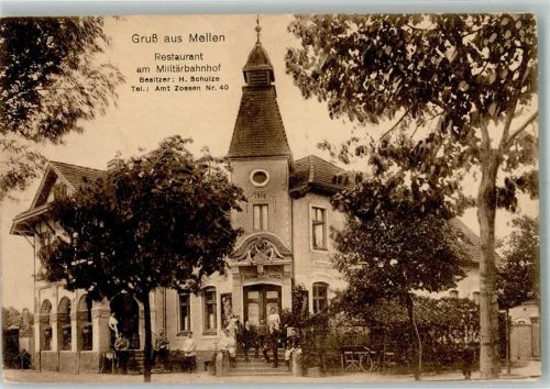 Mellensee 1918 Mellen Gasthaus am Militärbahnhof Feldpost