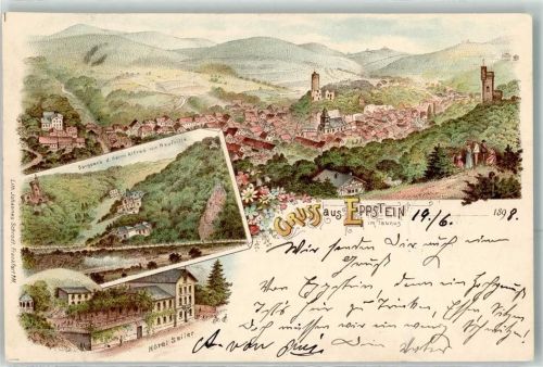 Eppstein 1898 Bergpark d. Herren Alfred von Neufville Hotel Seiler