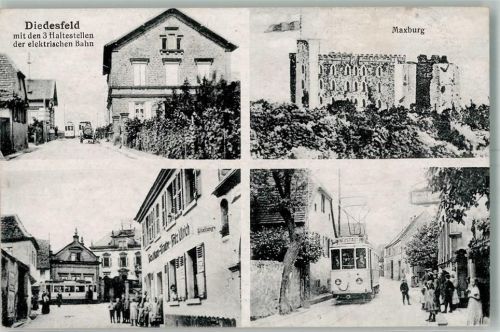 Diedesfeld 1918 Maxburg Gasthaus zur Traube Straßenbahn