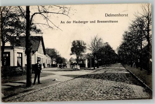 Delmenhorst 1908 An der Hasberger- u. Bremerstraße Litfaßsäule