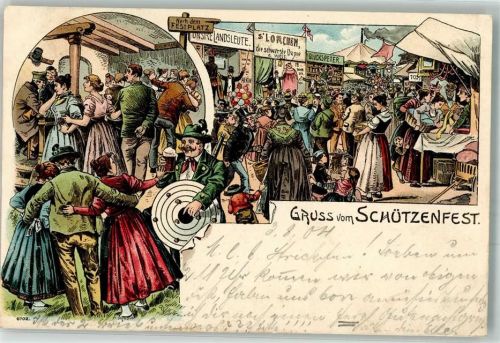1904 Gruss vom Schießscheibe Bier