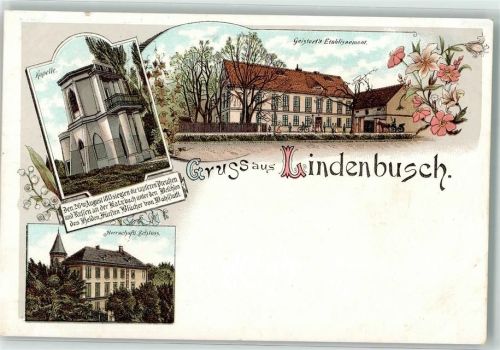 Liegnitz Lindenbusch Herschaftl. Schloss Gasthaus Geistert`s Etablissement