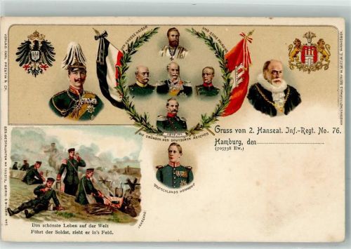 Hamburg Nr. 5. Hanseat. Inf. Regt. Nr. 76 Kaiser und seine Paladine