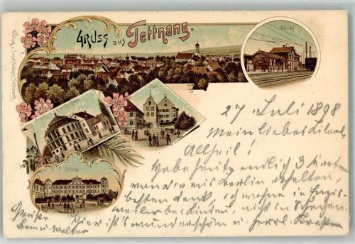 Tettnang 1898 Adelskorrespondenz Krankenhaus Schloss Stadttor Bahnhof