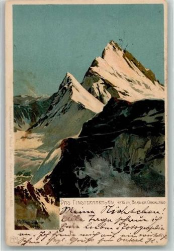 Fieschertal 1902 Verlag Künzli Nr. 8020 Berge Finsterarhorn